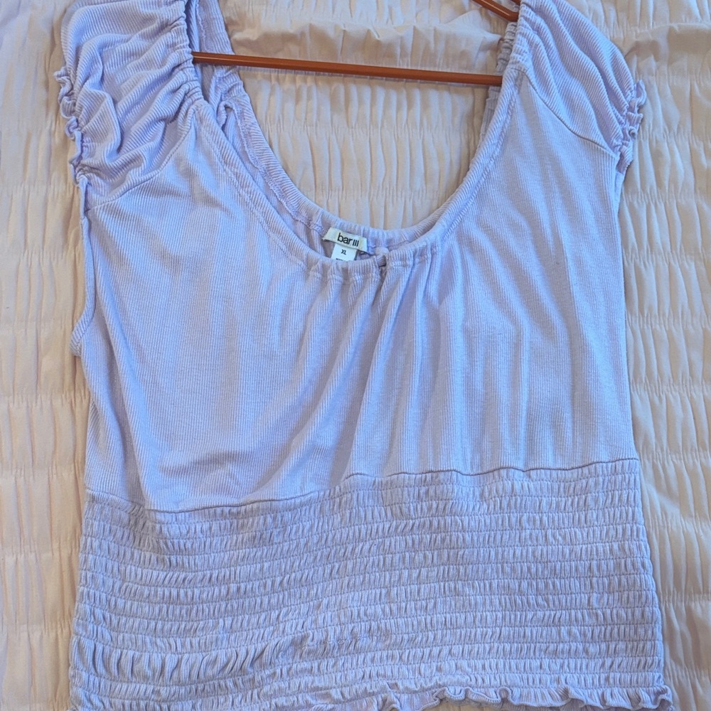 Daisy Fuentes Light Purple Ruched Blouse